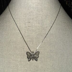 Vintage Monet Butterfly Pendant Necklace